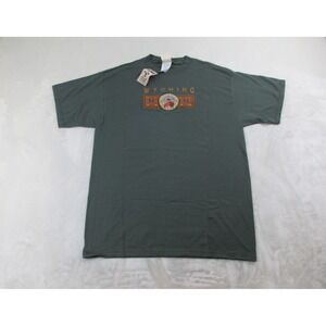 NEW VINTAGE E.M.I. Shirt Mens Extra Large Green Wyoming Bison Embroidered *
